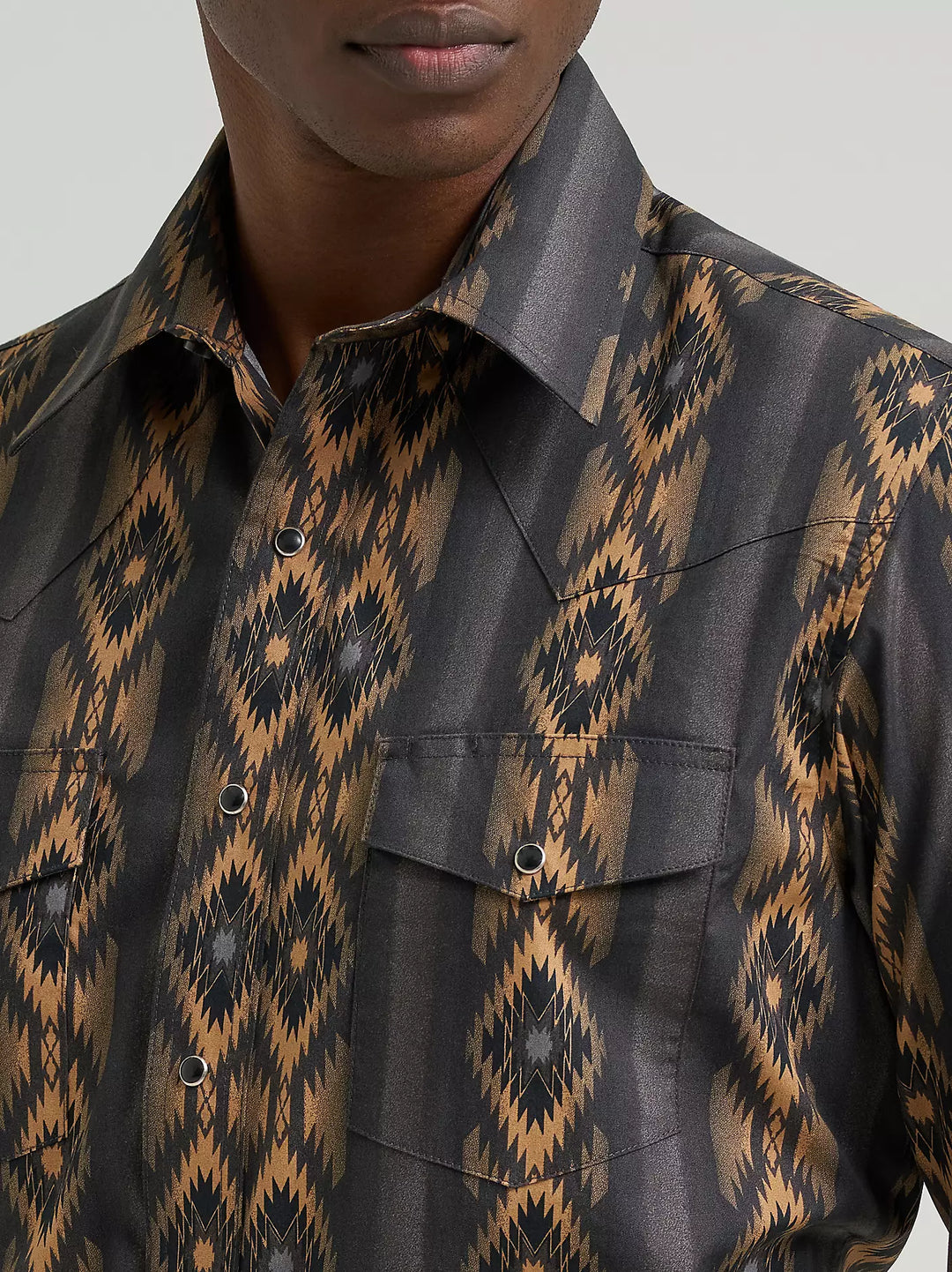 Men's Wrangler Checotah® Long Sleeve Western Snap Printed Shirt - 112385791