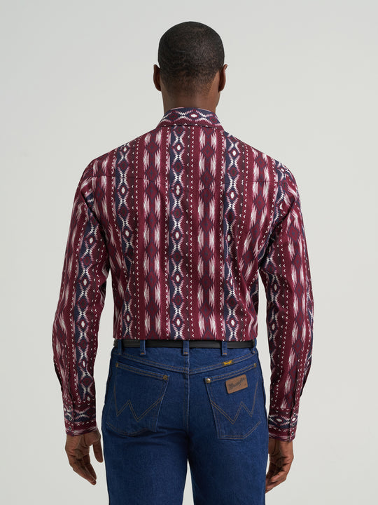 Men's Wrangler Checotah® Long Sleeve Western Snap Printed Shirt - 112385794