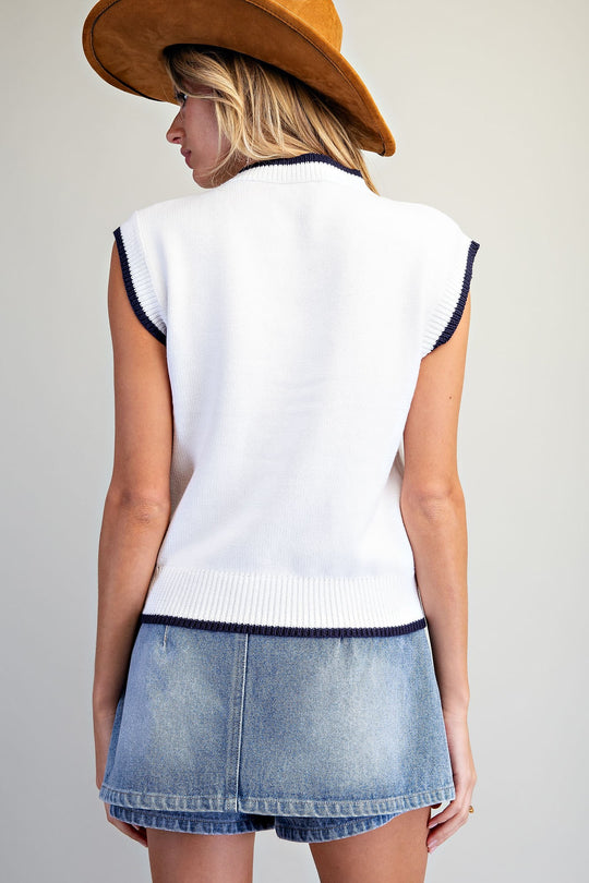 Ladies EESOME Western Inspired Knit Sweater Vest - SH17162