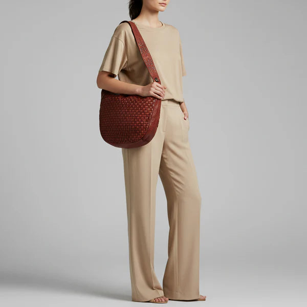 Spaghetti Western Modern Weave-Pattern Hobo Bag - SWC129CG