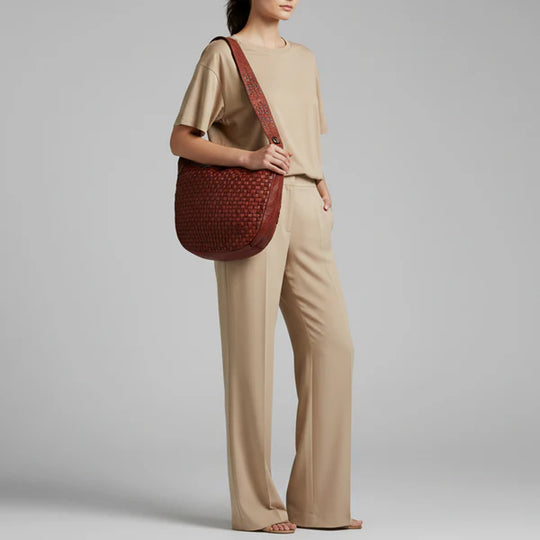 Spaghetti Western Modern Weave-Pattern Hobo Bag - SWC129CG