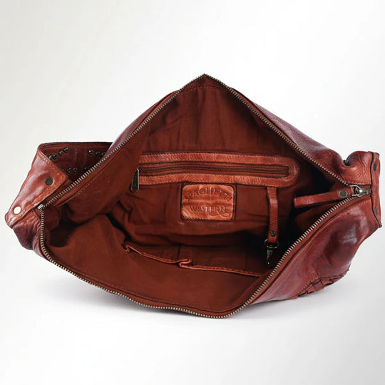 Spaghetti Western Modern Weave-Pattern Hobo Bag - SWC129CG