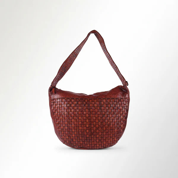 Spaghetti Western Modern Weave-Pattern Hobo Bag - SWC129CG
