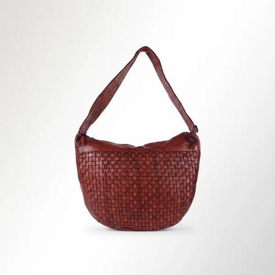 Spaghetti Western Modern Weave-Pattern Hobo Bag - SWC129CG