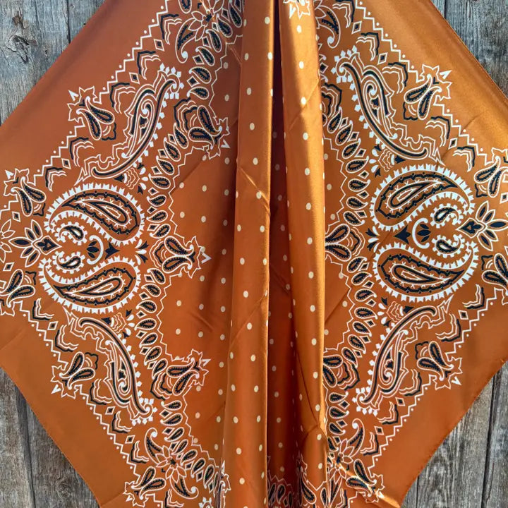 Rodeo Drive Rust Paisley Wild Rag?Scarf - WR3432