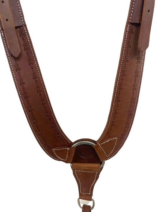 HR Saddles & Tack Oiled Barbwire Tooled Heavy Pulling Collar