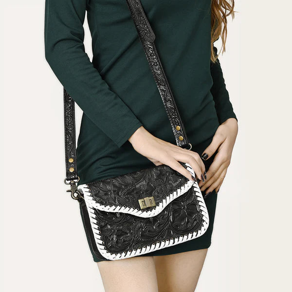 American Darling Small Cross Body Bag Hand-Tooled Floral - ADBG1475A