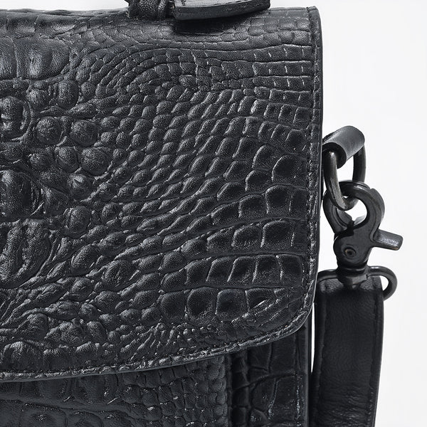 American Darling Western Small Crossbody Bag in Crocodile Embossed Full Grain Leather - ADBG1735