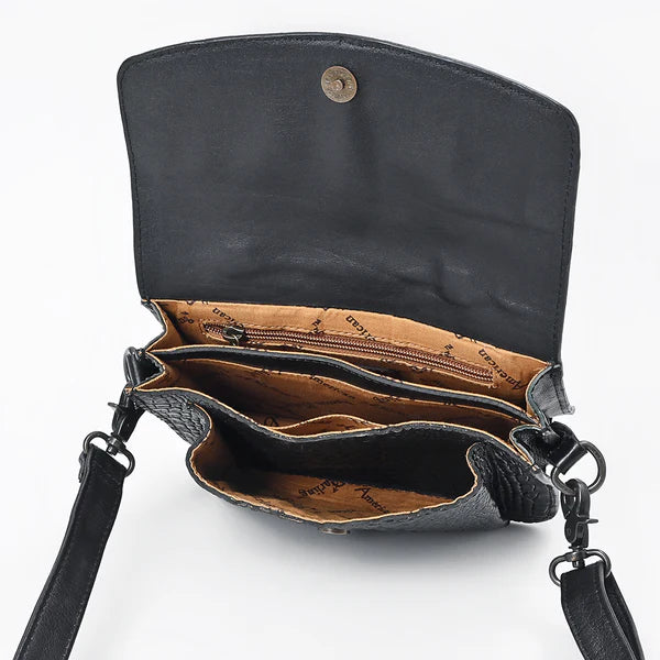 American Darling Western Small Crossbody Bag in Crocodile Embossed Full Grain Leather - ADBG1735