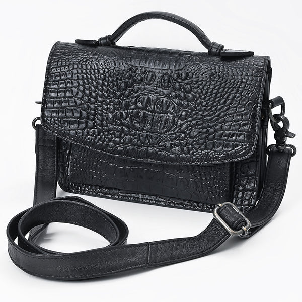 American Darling Western Small Crossbody Bag in Crocodile Embossed Full Grain Leather - ADBG1735
