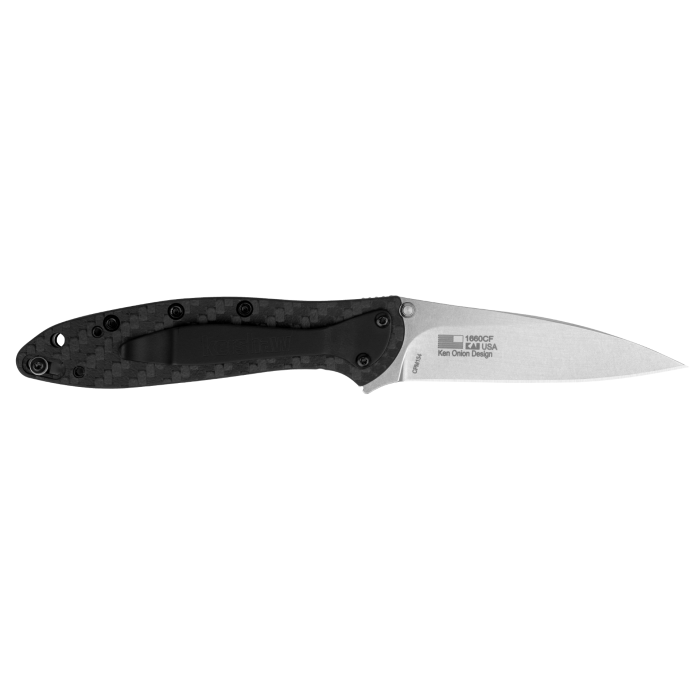 Kershaw Leek Carbon Fiber Stonewash Knife CPM154 - 1660CF – Nigro's ...