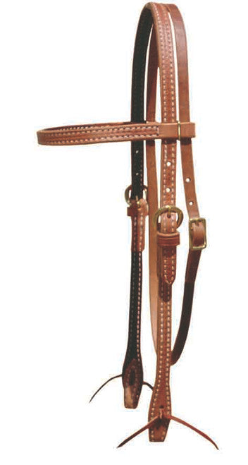 Berlin Leather 5/8" Doubled 'N Stitched Browband Headstall - H1000
