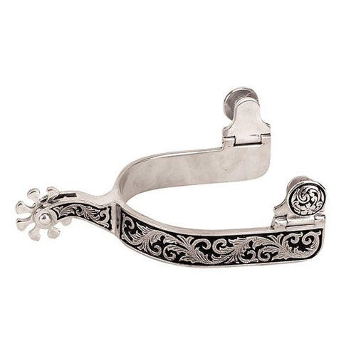 Weaver Spurs Men's 3/4" Spur with Engraved Band and Black Background