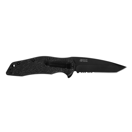 Kershaw Kuro Tanto Black Serrated Knife - 1835TBLKST