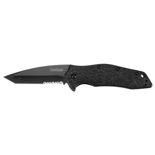 Kershaw Kuro Tanto Black Serrated Knife - 1835TBLKST