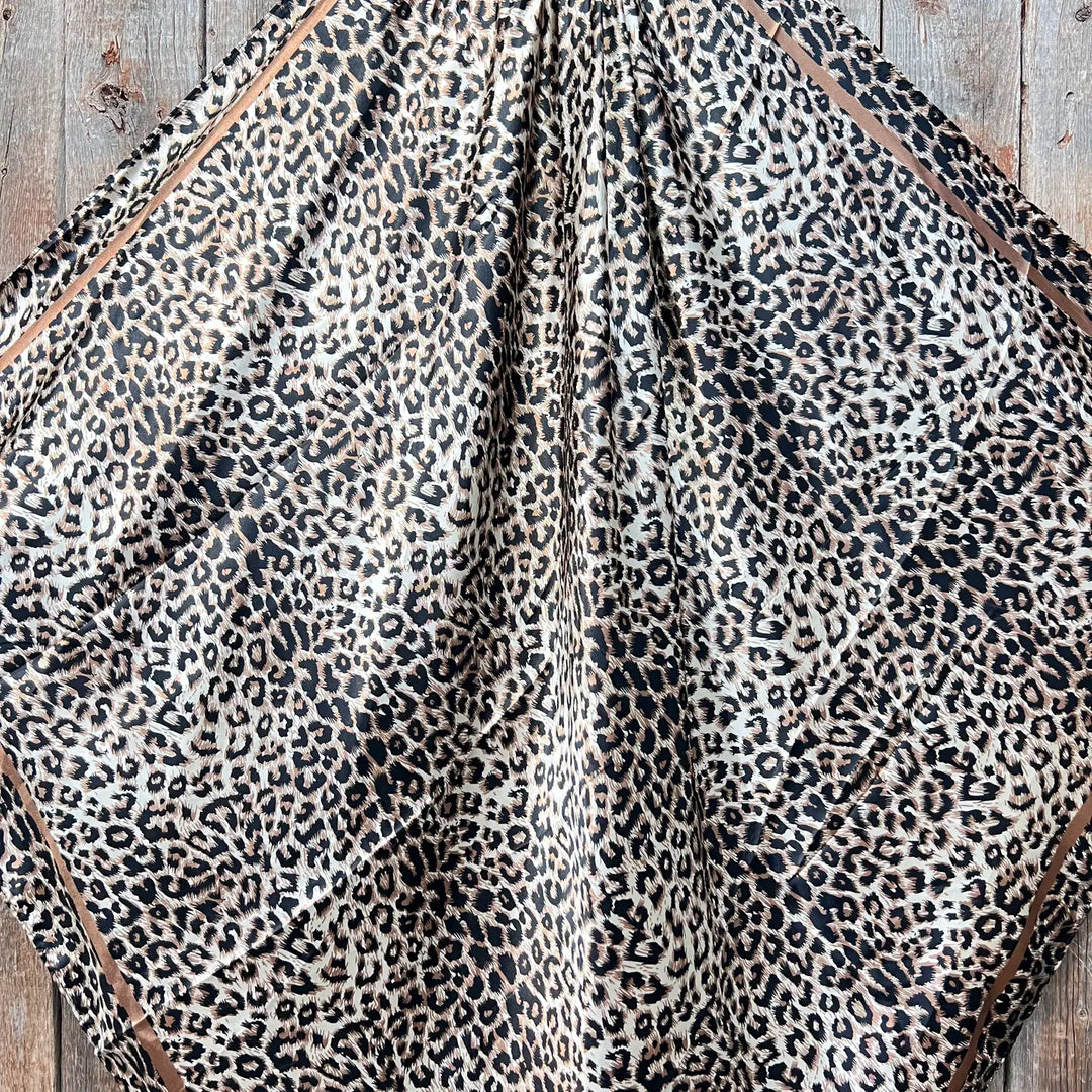 Rodeo Drive Tan Leopard Wild Rag/Scarf - WR168