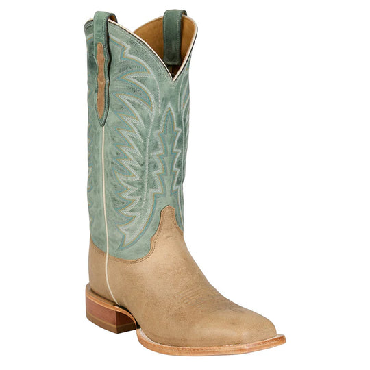 Men's Justin Burchett Bone Goat with 13" Turquoise Cowhide Tops - CX1311