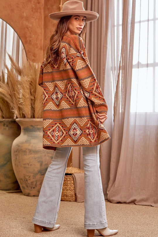 Ladies Savanna Jane Long Aztec Sweater - 19758