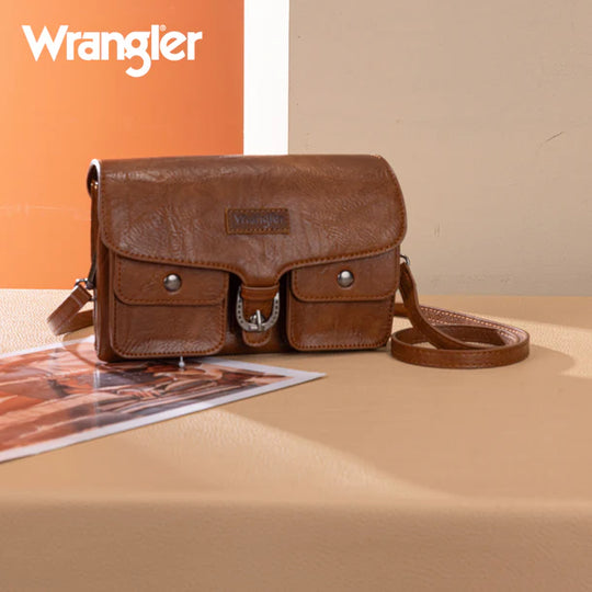 Wrangler Vintage-Inspired Brown Crossbody Bag - WG320-209BR
