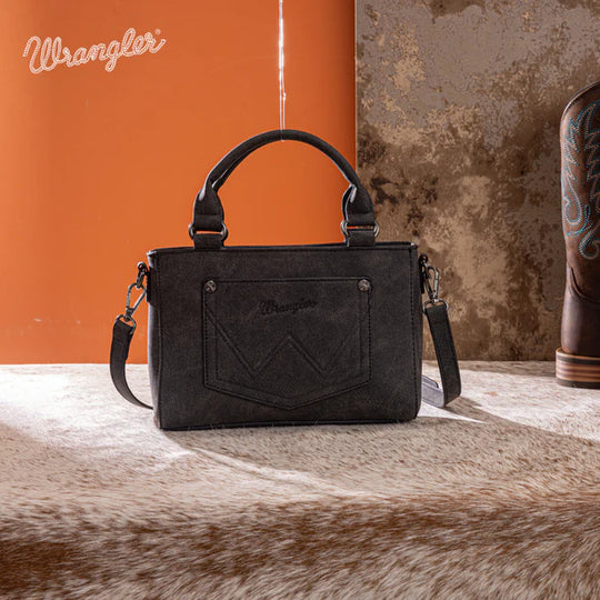 Wrangler Embroidered Swirl Mini Black Satchel/ Crossbody - WG337-2003BK