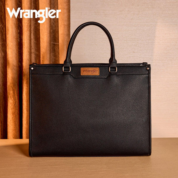 Wrangler Carry-All Large Black Cow Print Work Tote/Crossbody - WG389-8119
