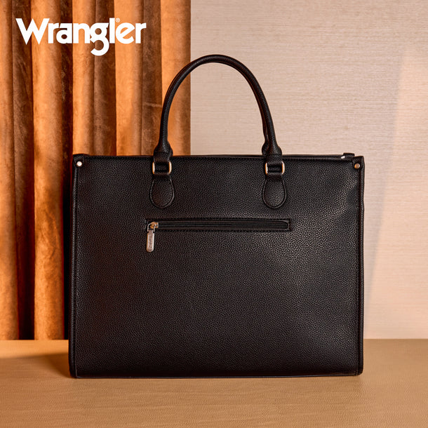 Wrangler Carry-All Large Black Cow Print Work Tote/Crossbody - WG389-8119