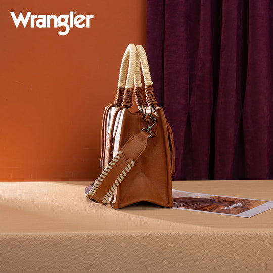 Wrangler Brown Cow Print Tote/Crossbody - WG386-8120SBR
