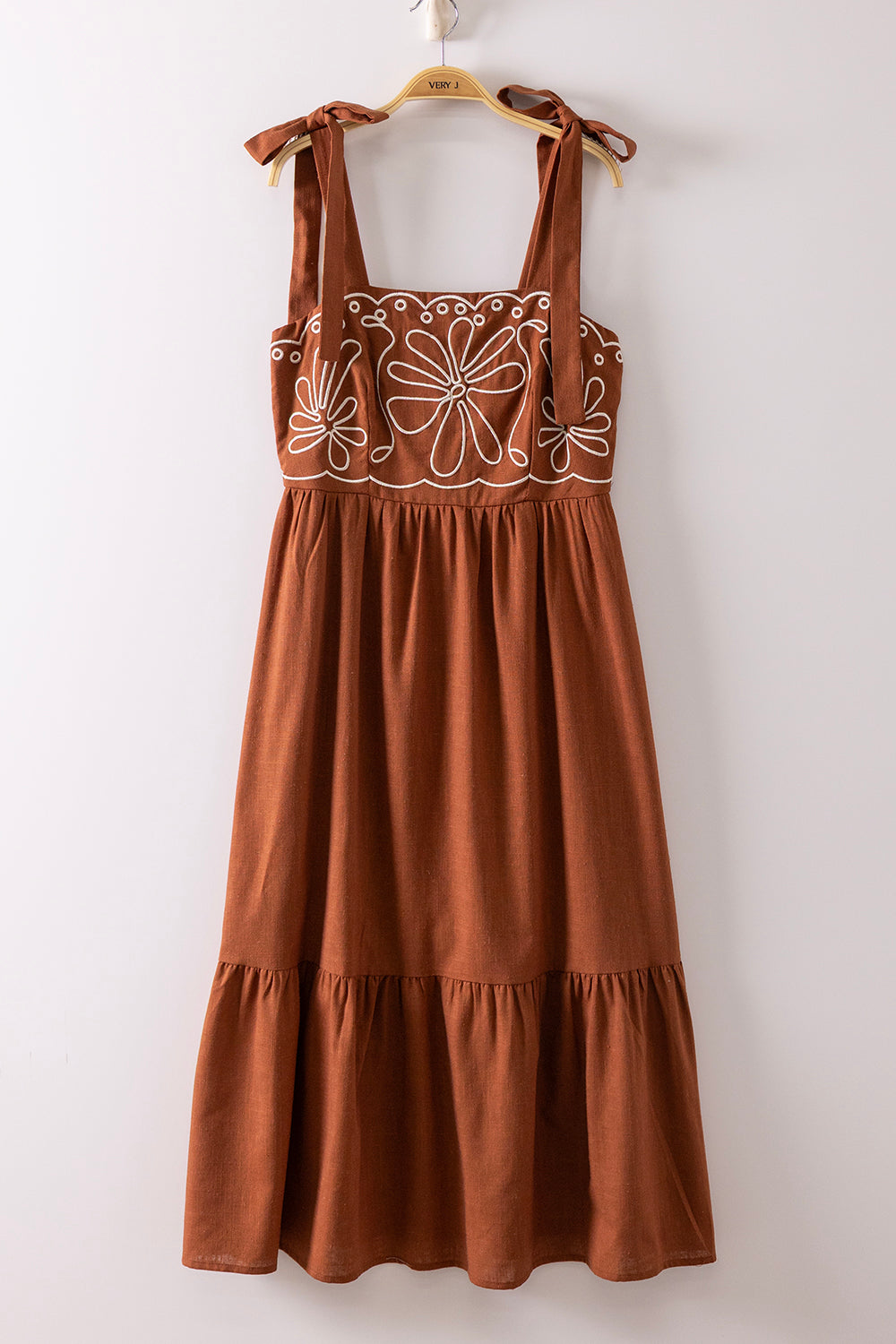 Ladies Very J Embroidered Detail Midi Sleeveless Dress - ND32095