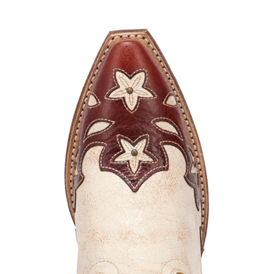 Women's White 17" Laredo Boot with Floral Flourish Inlay Western Snip Toe Boot - 20103