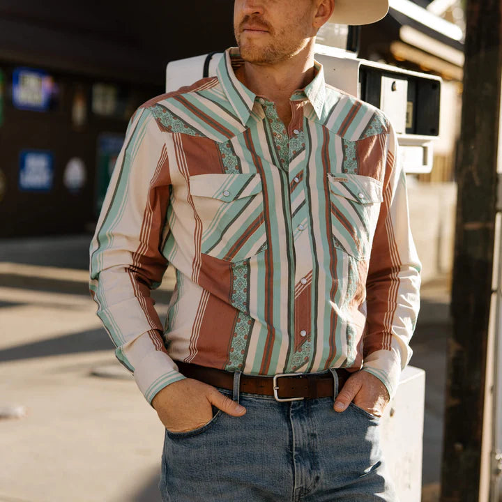 Sendero Provisions Co.  Serape Pearl Snap Shirt - Retro Stripe