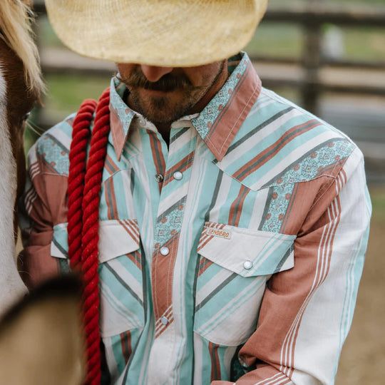 Sendero Provisions Co.  Serape Pearl Snap Shirt - Retro Stripe