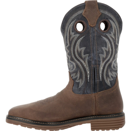 Men's Durango Workhorse Rustic Brown Steel Toe Waterproof Square Toe Work Boot - DDB0561