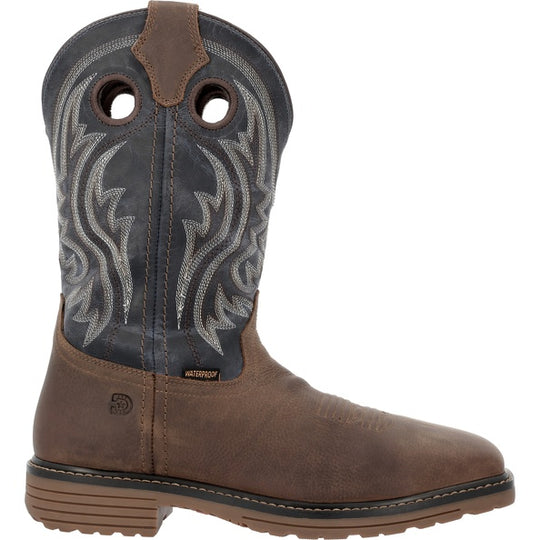 Men's Durango Workhorse Rustic Brown Steel Toe Waterproof Square Toe Work Boot - DDB0561