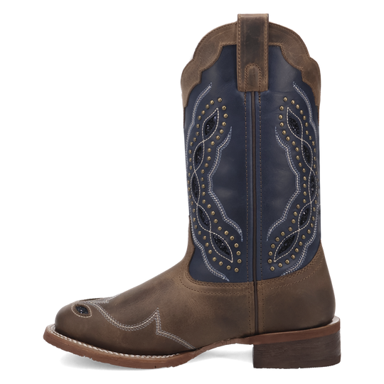 Women's Laredo Dragonfly Tan/Navy Square Toe Leather Western Boot - 2035