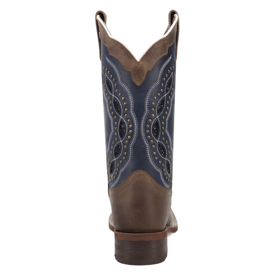 Women's Laredo Dragonfly Tan/Navy Square Toe Leather Western Boot - 2035