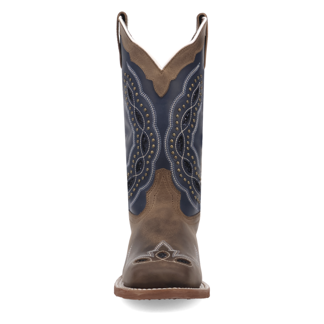 Women's Laredo Dragonfly Tan/Navy Square Toe Leather Western Boot - 2035