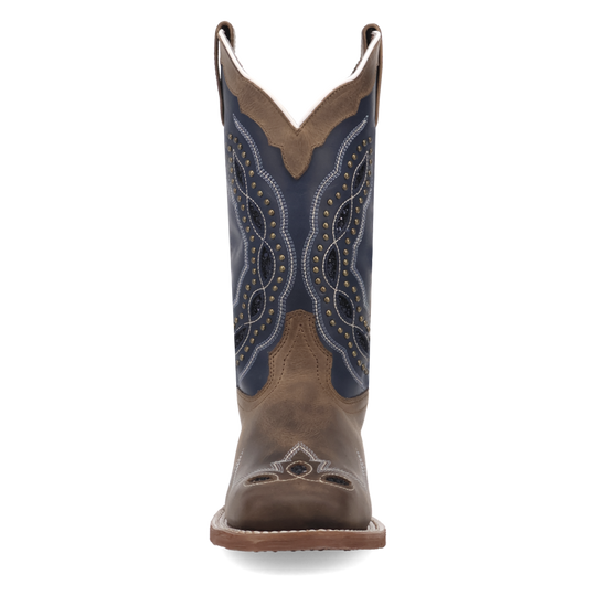 Women's Laredo Dragonfly Tan/Navy Square Toe Leather Western Boot - 2035