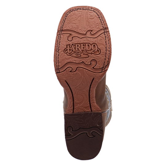 Women's Laredo Dragonfly Tan/Navy Square Toe Leather Western Boot - 2035