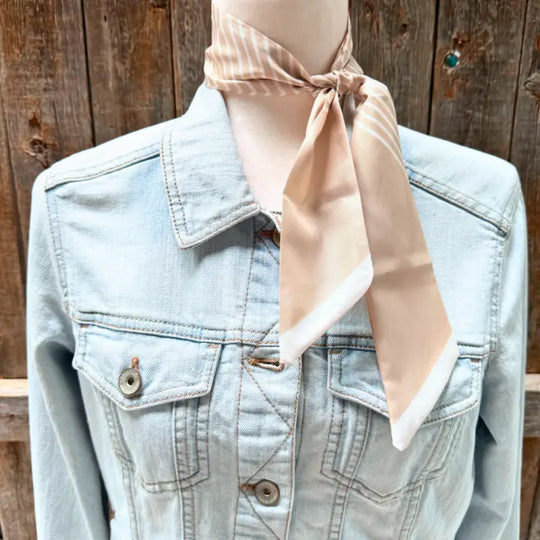 Rodeo Drive Tan & Cream Western Skinny Mini Wild Rag Cowgirl Necktie - TW106