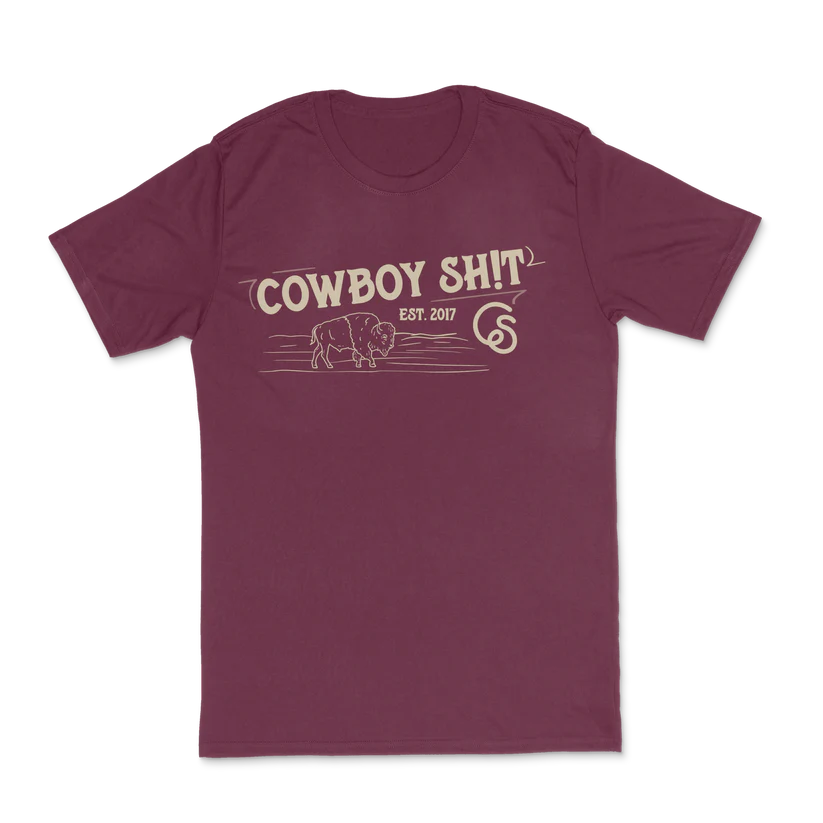 Cowboy Sh!t Buffalo Maroon T-Shirt - 219