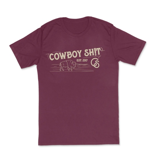Cowboy Sh!t Buffalo Maroon T-Shirt - 219