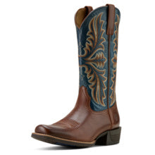 Men's Ariat Hustler Beasty Brown with Pacific Blue Tops - 10061159