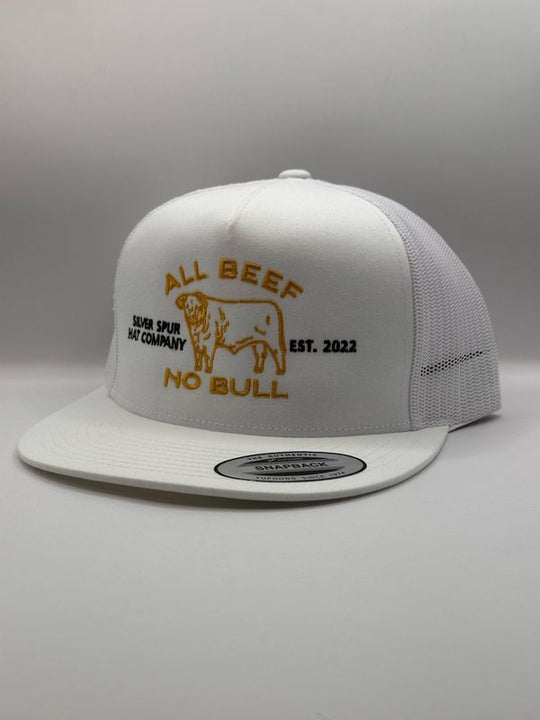 Silver Spur Hat Co. All Beef No Bull White Snapback