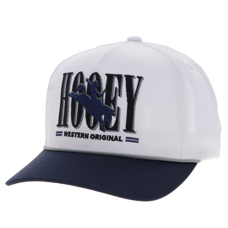 Hooey "Wild Ride" Hooey Hat White w/Navy Hooey Embroidered - 2569T-WHNV