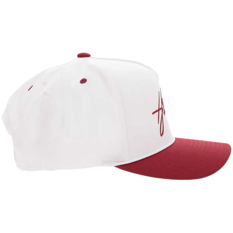 Hooey "Mark Out" Hat White/Maroon - 2601T-WHMA