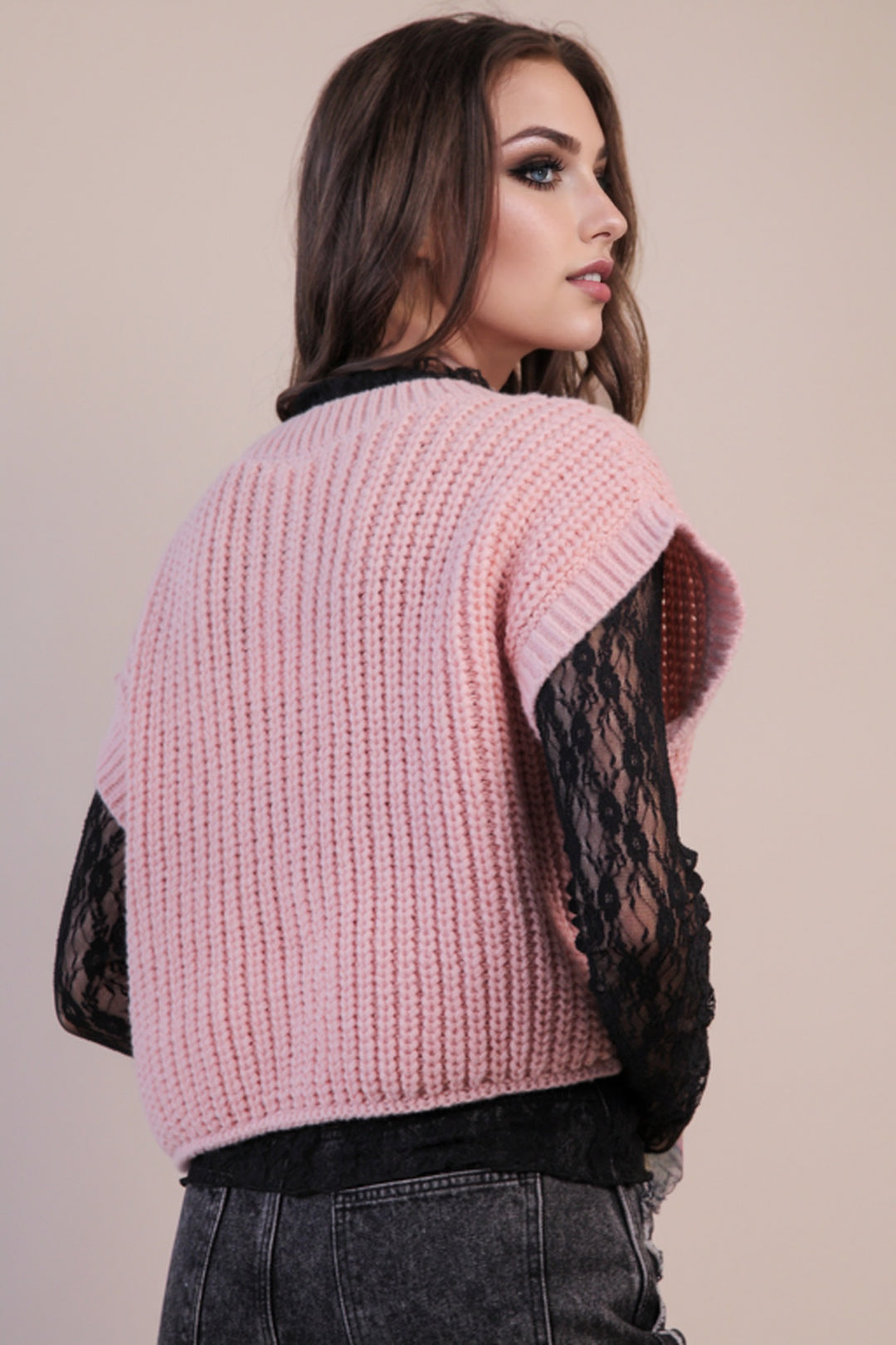 Ladies Very J Oversized Button Down Knit Sweater - 12W3382N
