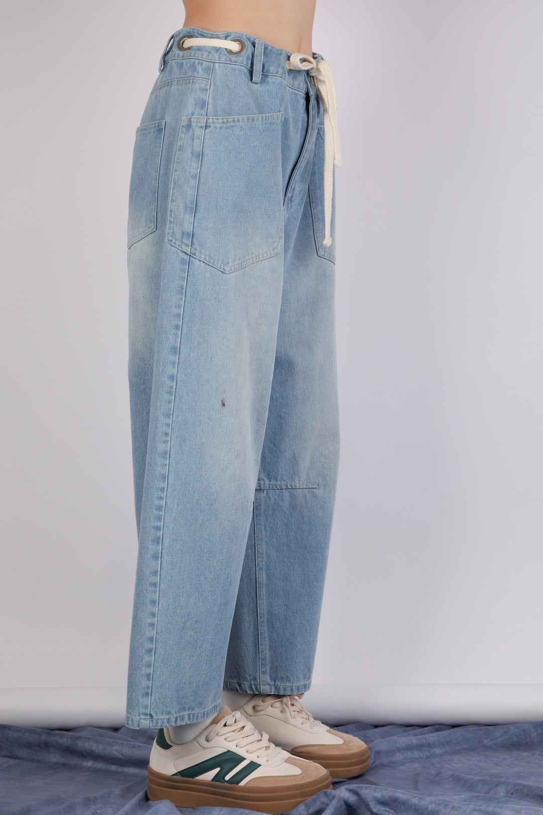 Ladies Very J Washed Denim Barrel Pants - VJP90029