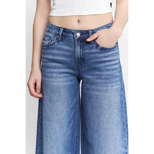 Ladies Mica Denim High Rise Wide Leg - MDP-W3571A