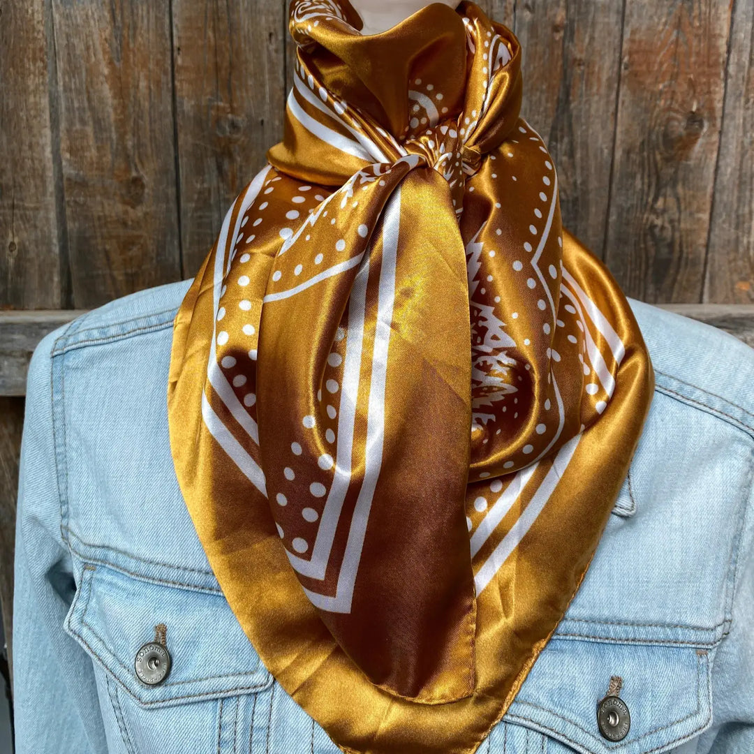 Rodeo Drive Mustard Floral Paisley Wild Rag - WR3379