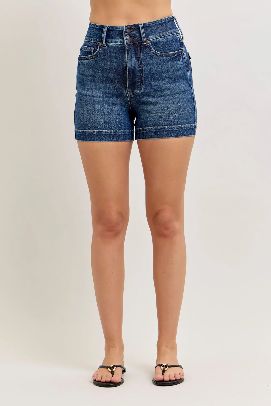 Ladies Judy Blue High Waisted T.C. Slim Shorts - 150350REG